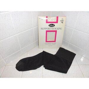 Vintage Whirl Off Black Thigh High Stockings size tall nylon